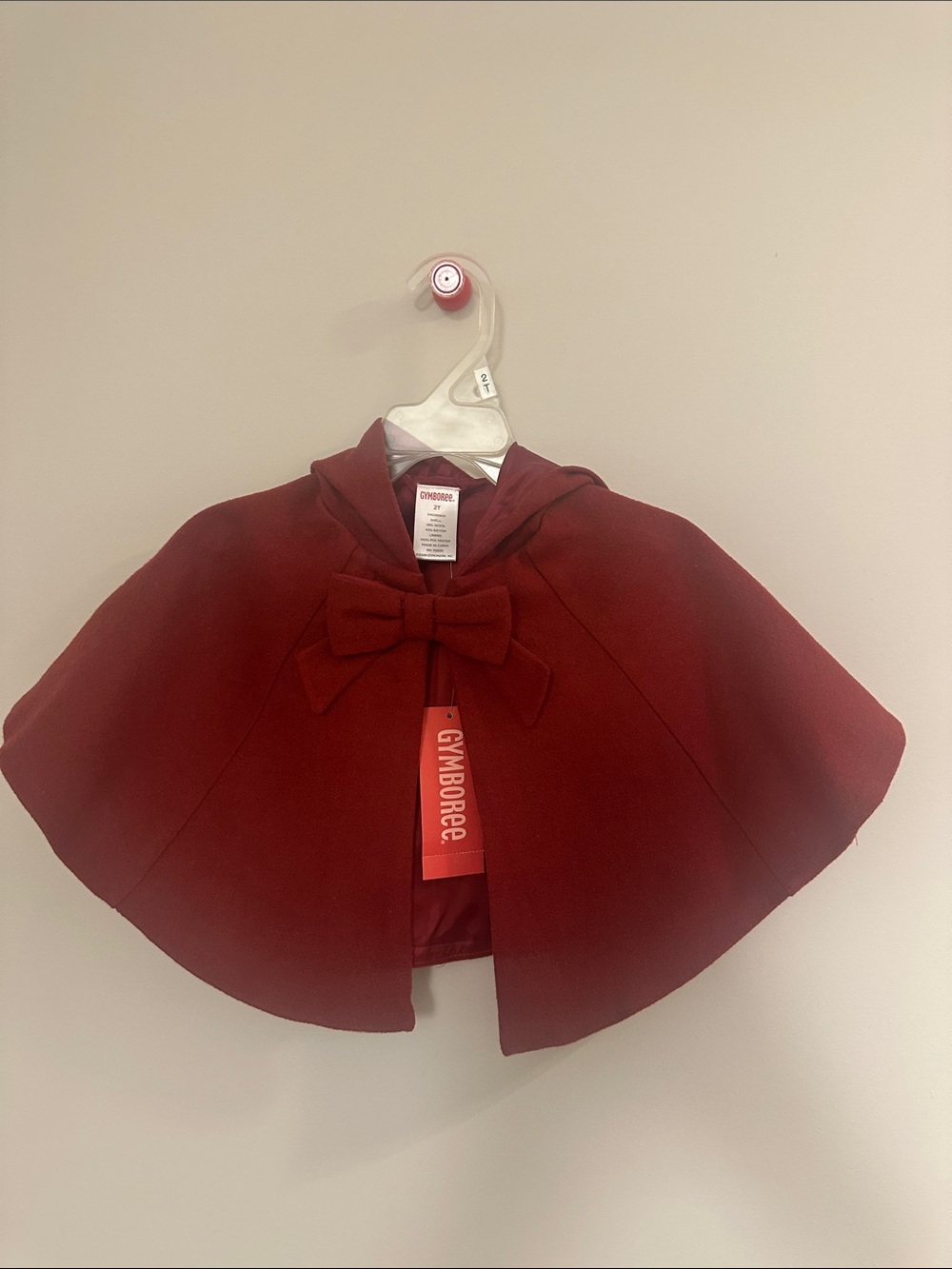Gymboree Girls' Deep Red Bow Cape